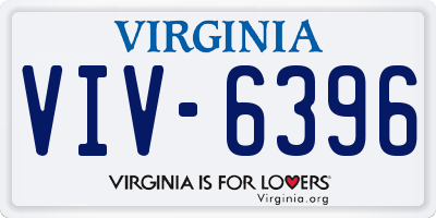 VA license plate VIV6396