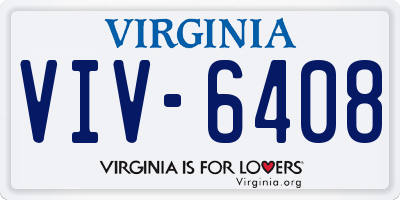 VA license plate VIV6408
