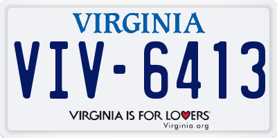 VA license plate VIV6413