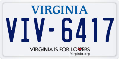 VA license plate VIV6417