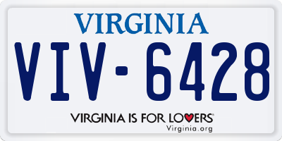 VA license plate VIV6428