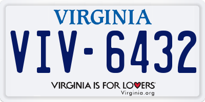 VA license plate VIV6432