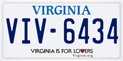 VA license plate VIV6434
