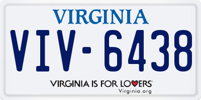 VA license plate VIV6438