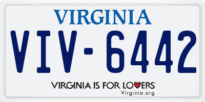 VA license plate VIV6442