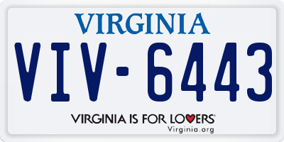 VA license plate VIV6443