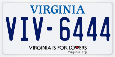 VA license plate VIV6444