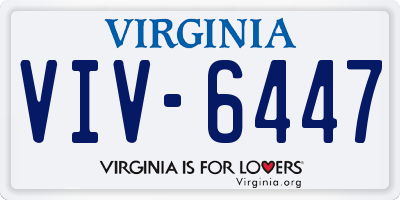 VA license plate VIV6447