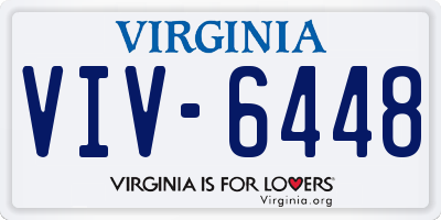 VA license plate VIV6448