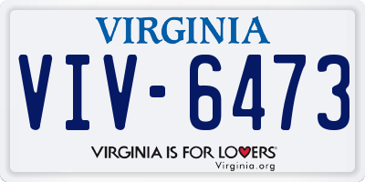 VA license plate VIV6473