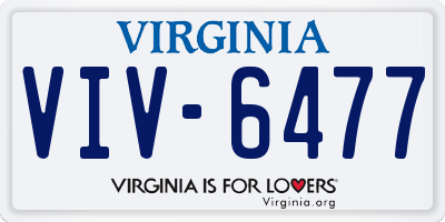 VA license plate VIV6477
