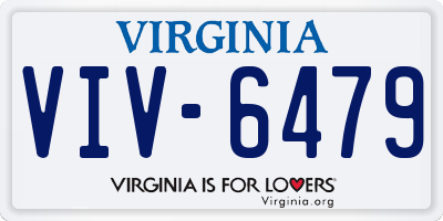 VA license plate VIV6479