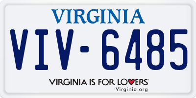 VA license plate VIV6485