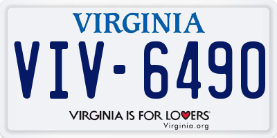 VA license plate VIV6490