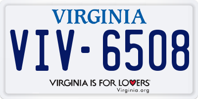 VA license plate VIV6508