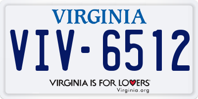 VA license plate VIV6512