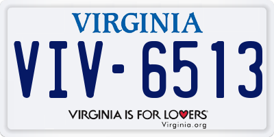 VA license plate VIV6513