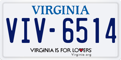VA license plate VIV6514