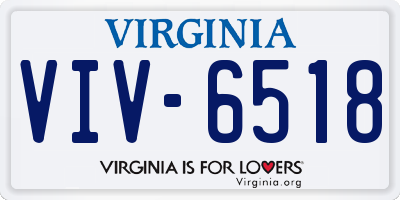 VA license plate VIV6518