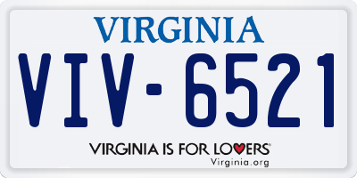 VA license plate VIV6521