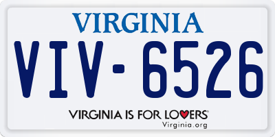 VA license plate VIV6526