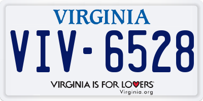 VA license plate VIV6528