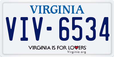 VA license plate VIV6534