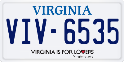 VA license plate VIV6535