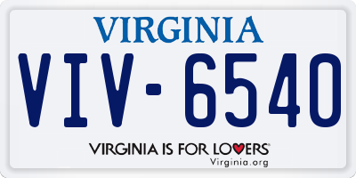 VA license plate VIV6540