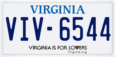 VA license plate VIV6544