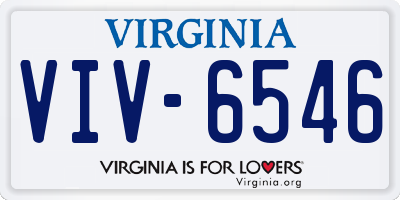 VA license plate VIV6546