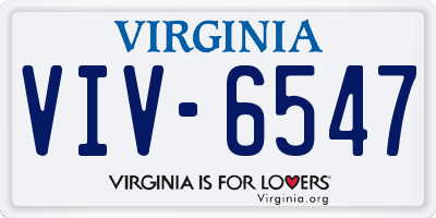VA license plate VIV6547