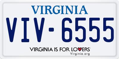 VA license plate VIV6555
