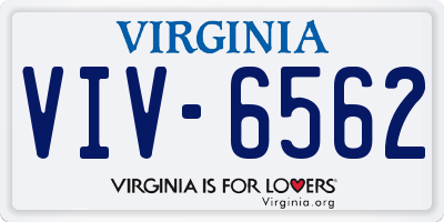 VA license plate VIV6562