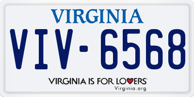 VA license plate VIV6568
