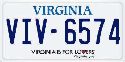 VA license plate VIV6574