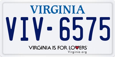 VA license plate VIV6575