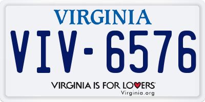 VA license plate VIV6576