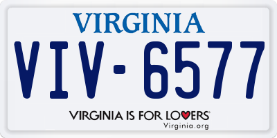VA license plate VIV6577