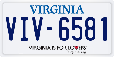 VA license plate VIV6581