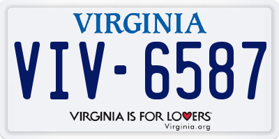 VA license plate VIV6587