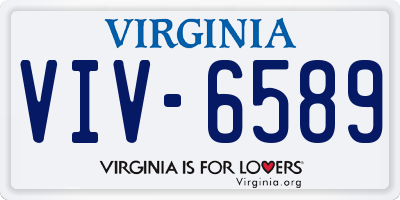 VA license plate VIV6589