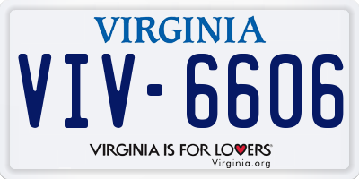 VA license plate VIV6606