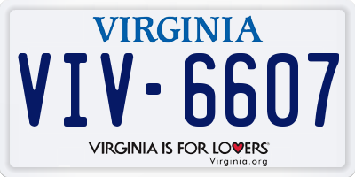 VA license plate VIV6607