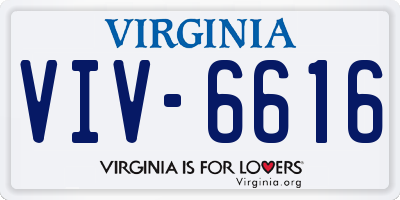 VA license plate VIV6616