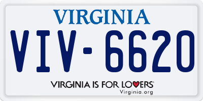 VA license plate VIV6620