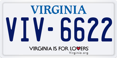 VA license plate VIV6622