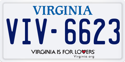 VA license plate VIV6623