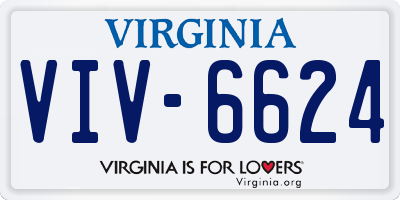 VA license plate VIV6624