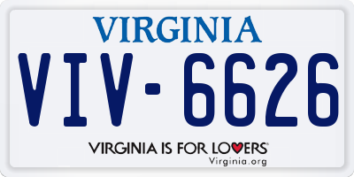 VA license plate VIV6626